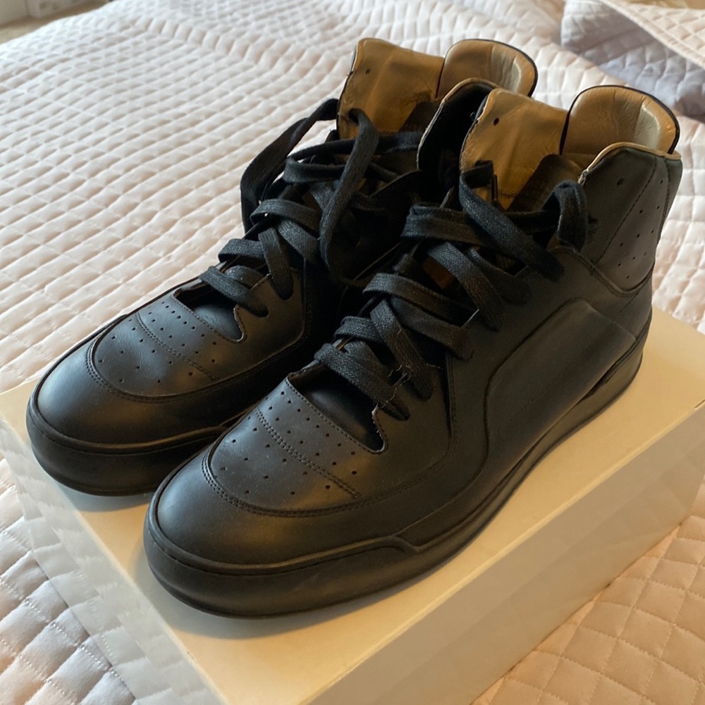 Mens Maison Margiela high suede sneakers size 44 (size 10.5) black